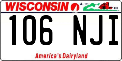 WI license plate 106NJI