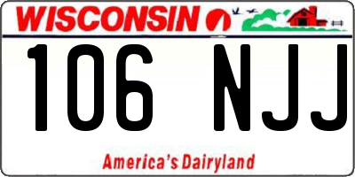 WI license plate 106NJJ