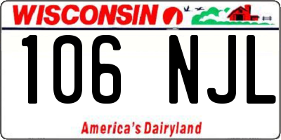 WI license plate 106NJL