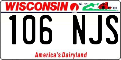 WI license plate 106NJS