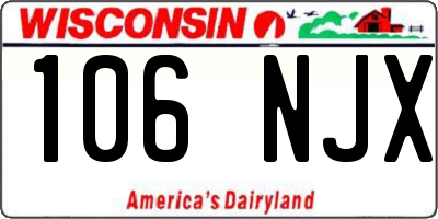 WI license plate 106NJX