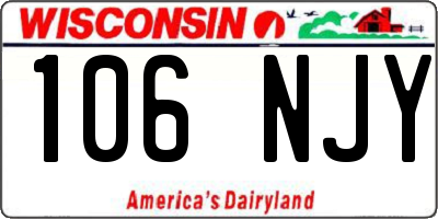 WI license plate 106NJY