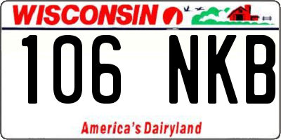 WI license plate 106NKB
