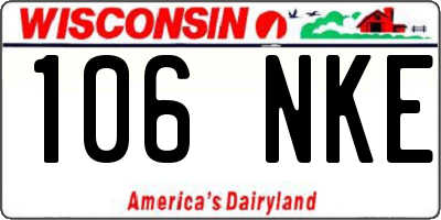 WI license plate 106NKE