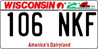 WI license plate 106NKF