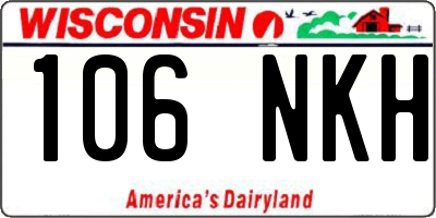 WI license plate 106NKH