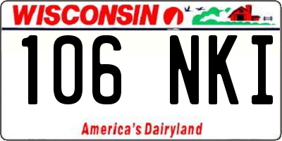 WI license plate 106NKI
