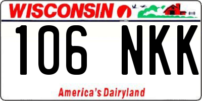 WI license plate 106NKK