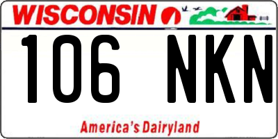 WI license plate 106NKN