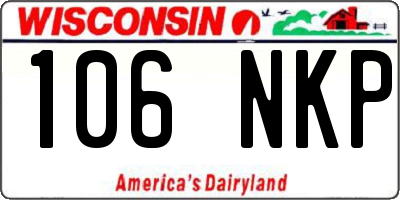 WI license plate 106NKP