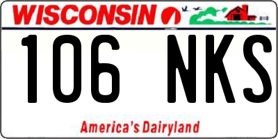 WI license plate 106NKS