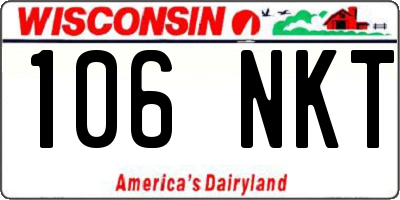 WI license plate 106NKT