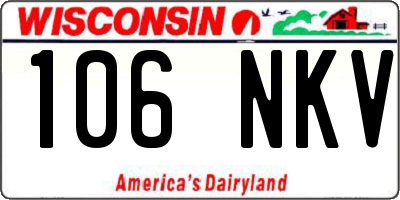 WI license plate 106NKV