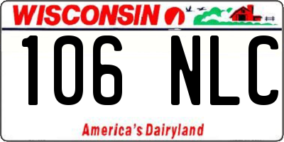 WI license plate 106NLC