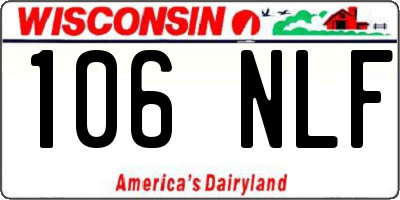WI license plate 106NLF
