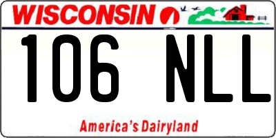 WI license plate 106NLL