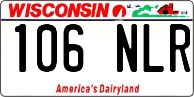 WI license plate 106NLR