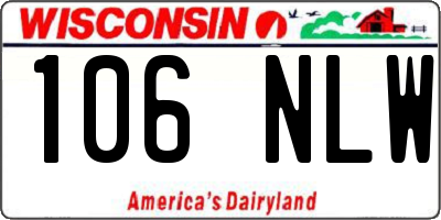 WI license plate 106NLW