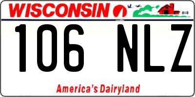 WI license plate 106NLZ