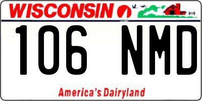 WI license plate 106NMD