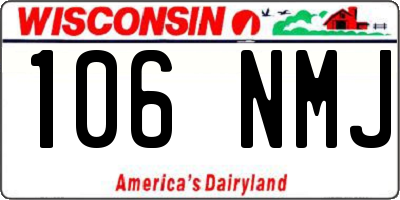 WI license plate 106NMJ