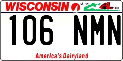 WI license plate 106NMN