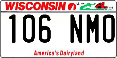 WI license plate 106NMO