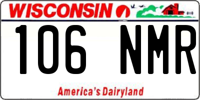 WI license plate 106NMR