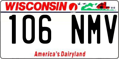 WI license plate 106NMV