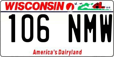 WI license plate 106NMW