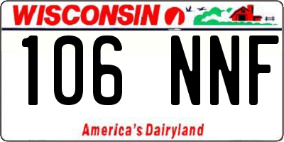 WI license plate 106NNF