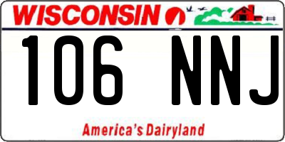 WI license plate 106NNJ