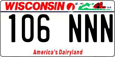 WI license plate 106NNN