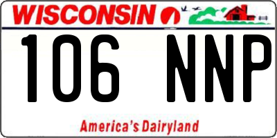 WI license plate 106NNP