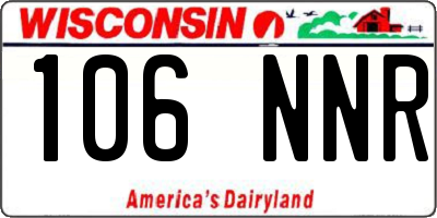 WI license plate 106NNR