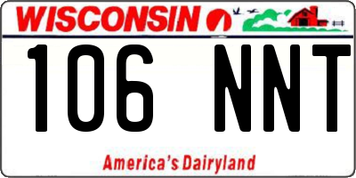 WI license plate 106NNT