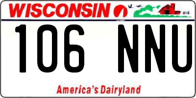 WI license plate 106NNU