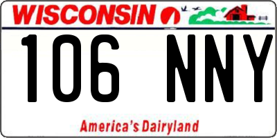 WI license plate 106NNY