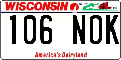WI license plate 106NOK