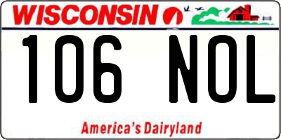 WI license plate 106NOL