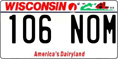WI license plate 106NOM