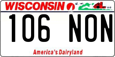 WI license plate 106NON