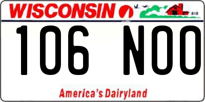 WI license plate 106NOO