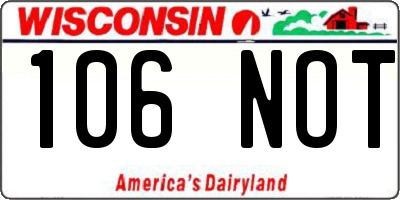WI license plate 106NOT
