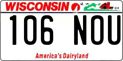 WI license plate 106NOU