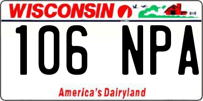 WI license plate 106NPA