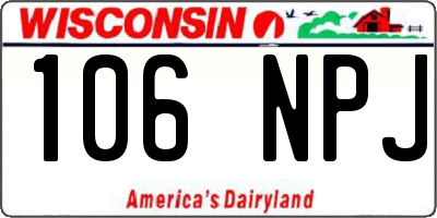 WI license plate 106NPJ