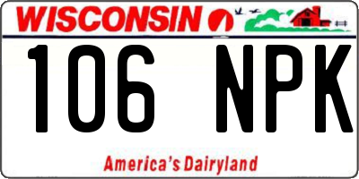 WI license plate 106NPK