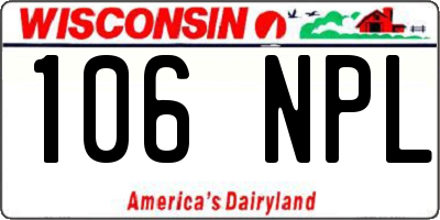 WI license plate 106NPL
