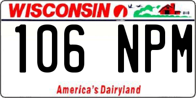 WI license plate 106NPM